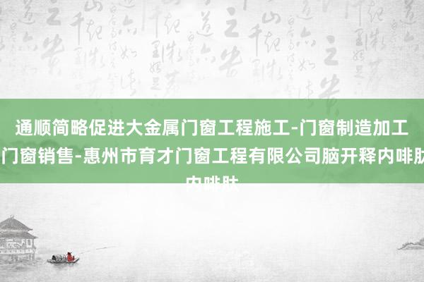 通顺简略促进大金属门窗工程施工-门窗制造加工-门窗销售-惠州市育才门窗工程有限公司脑开释内啡肽